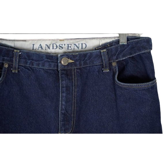Lands' End Jeans Womens Size 14 Built in Flex Dark Wash High Rise High Waist - Picture 6 of 12